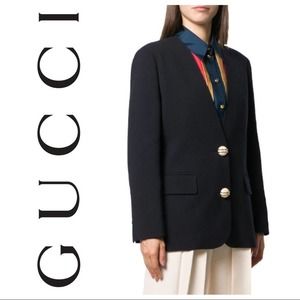 Gucci Black Blazer with Gold Buttons